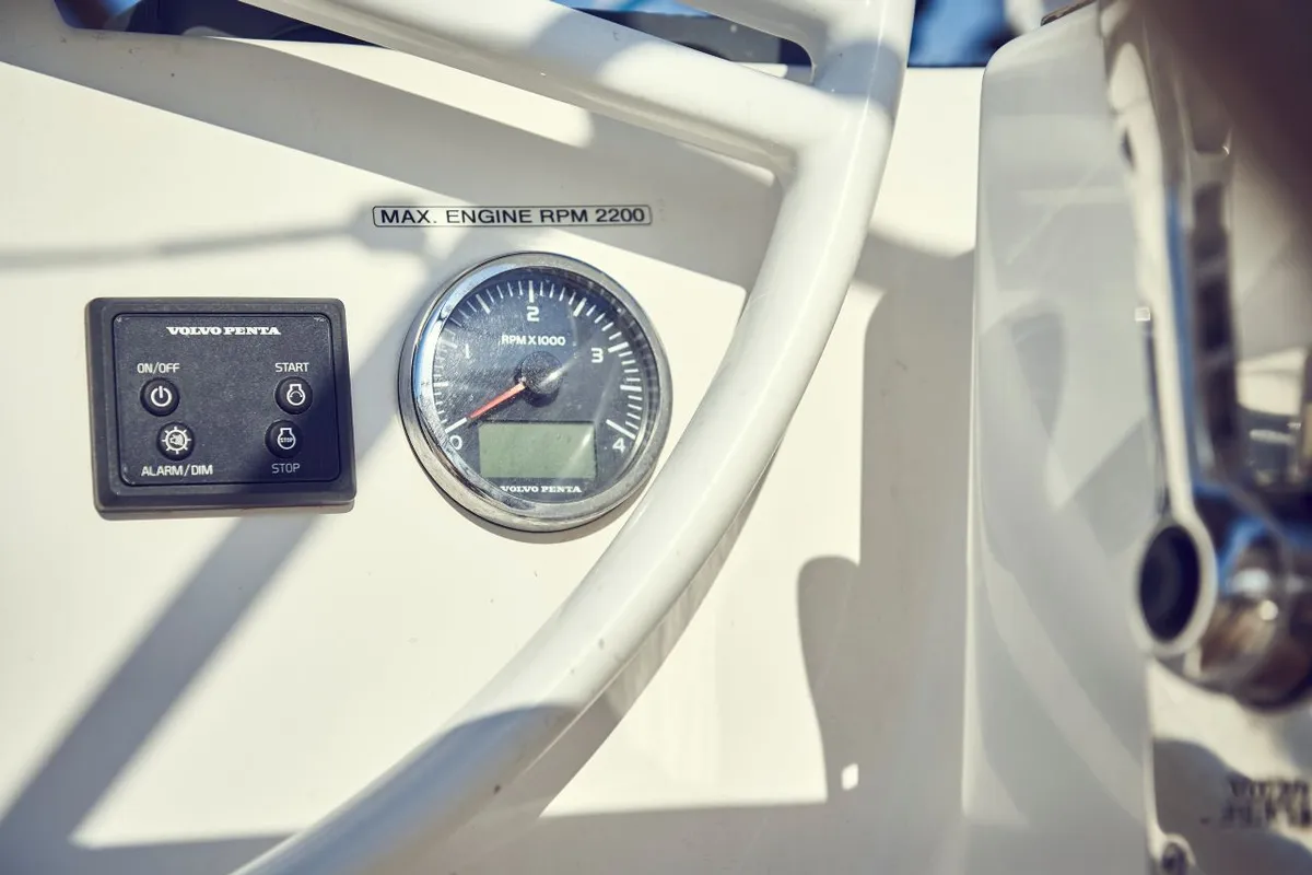 Cockpit of Six Friends, a Elan Impression 45 sailboat at Pula, Croatia