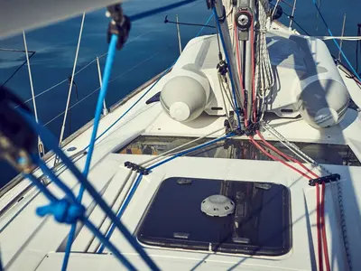 Deck of Six Friends, a Elan Impression 45 sailboat at Pula, Croatia