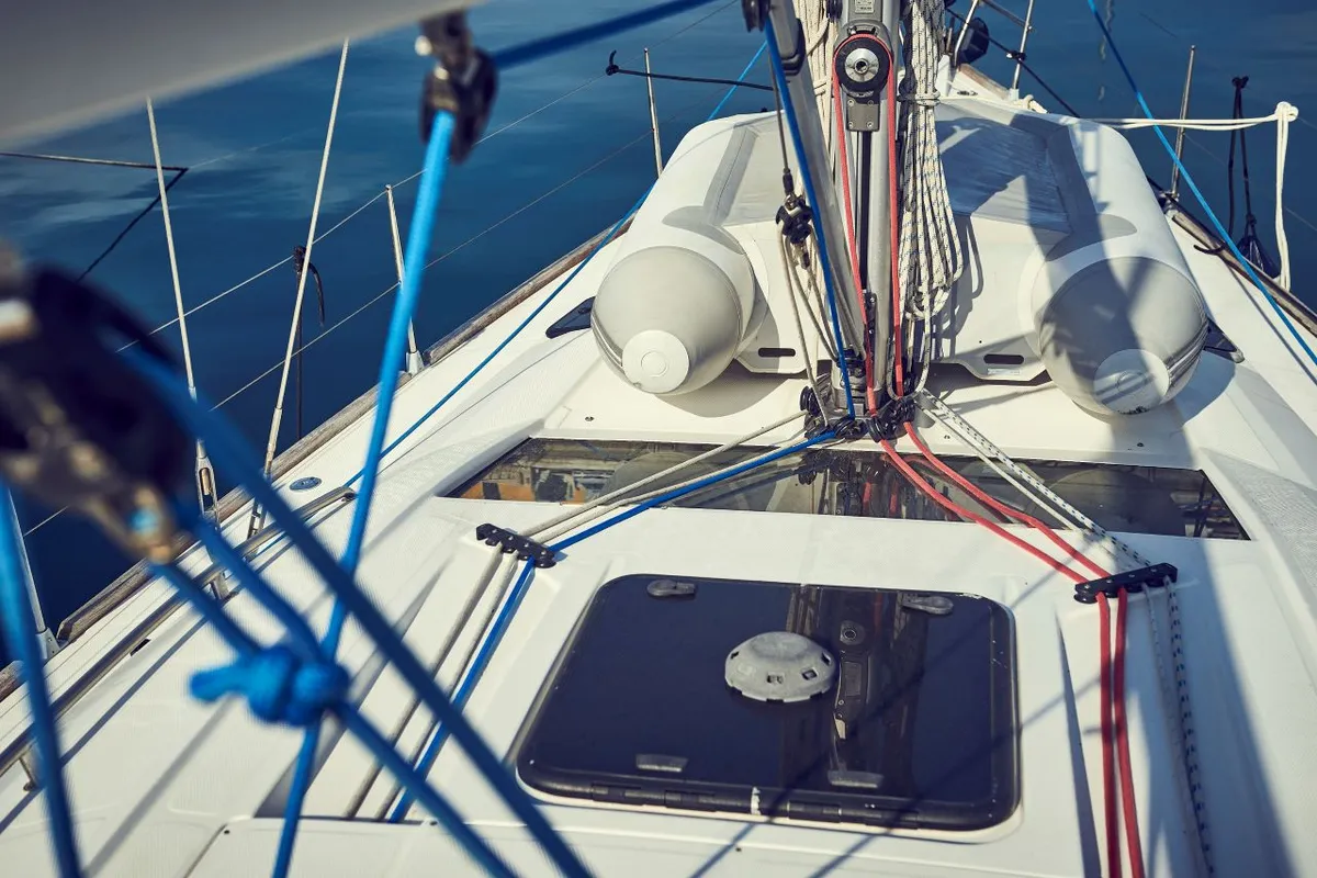 Deck of Six Friends, a Elan Impression 45 sailboat at Pula, Croatia