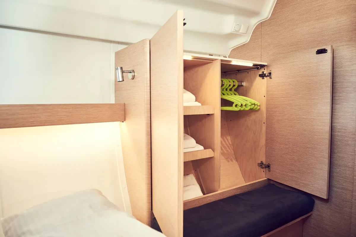 Cabin on Six Friends, a Elan Impression 45 sailboat at Pula, Croatia