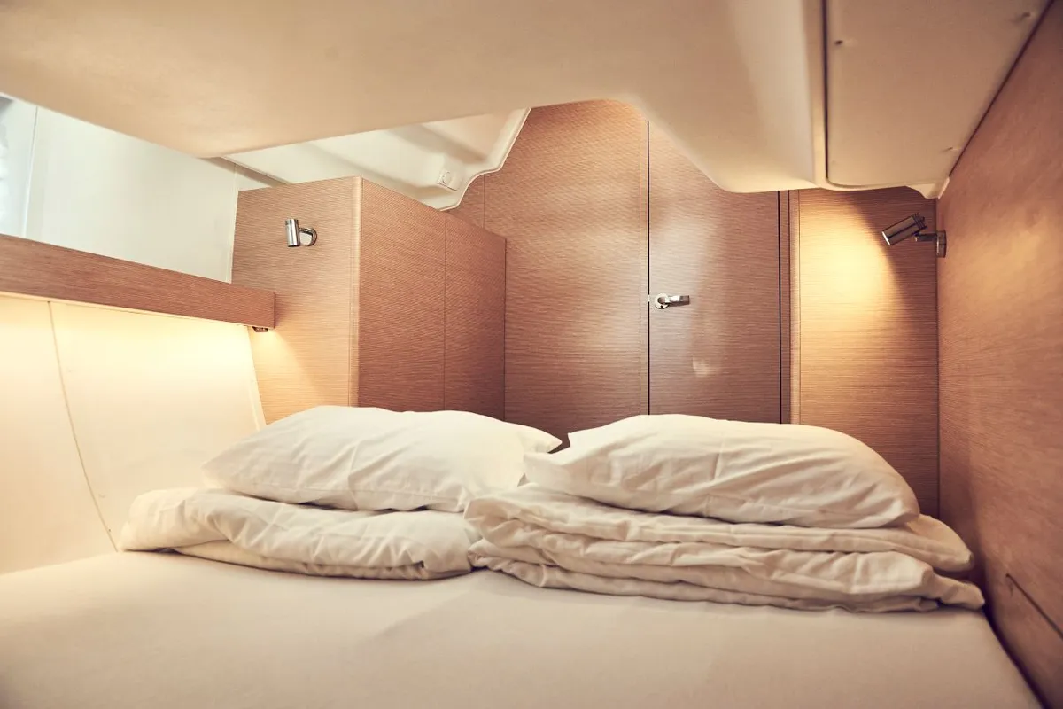 Cabin on Six Friends, a Elan Impression 45 sailboat at Pula, Croatia