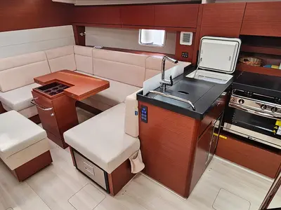 Galley of Vivi, a Hanse 458 sailboat at Punat, Croatia