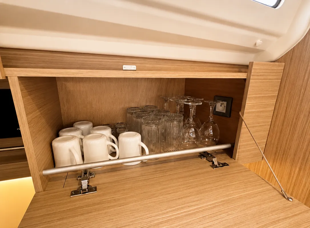 Cabin on Aurora Lane, a Beneteau Oceanis 40.1 sailboat at Rogoznica, Croatia