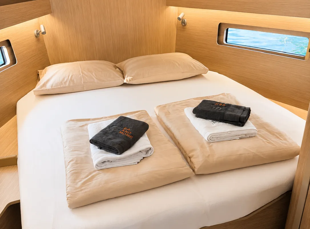 Cabin on Aurora Lane, a Beneteau Oceanis 40.1 sailboat at Rogoznica, Croatia