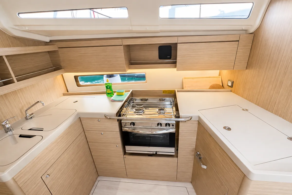 Galley of Aurora Lane, a Beneteau Oceanis 40.1 sailboat at Rogoznica, Croatia