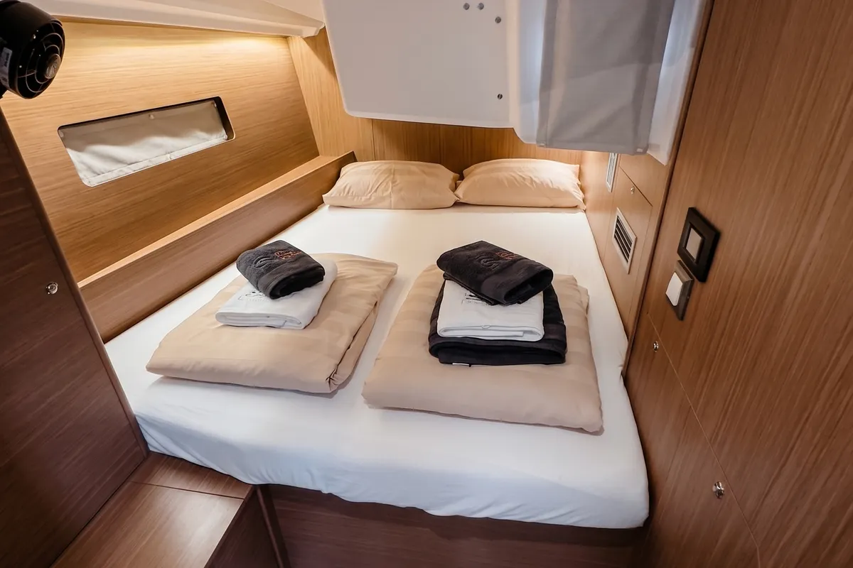 Cabin on Aurora Lane, a Beneteau Oceanis 40.1 sailboat at Rogoznica, Croatia