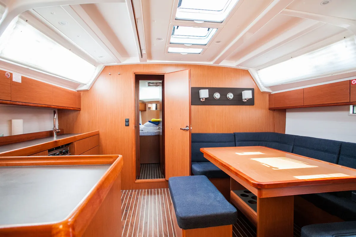 Cabin on Lovro, a Bavaria Cruiser 46 sailboat at Split, Croatia