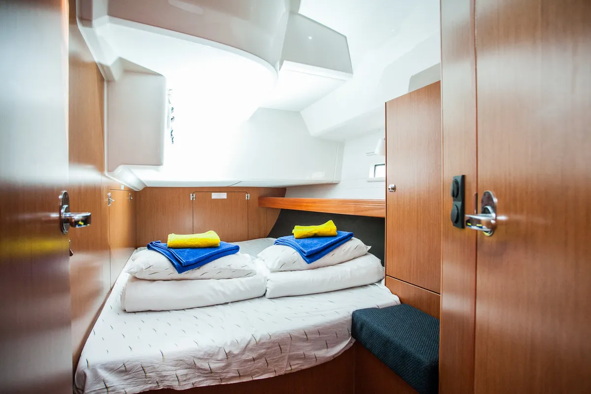Head on Lovro, a Bavaria Cruiser 46 sailboat at Split, Croatia