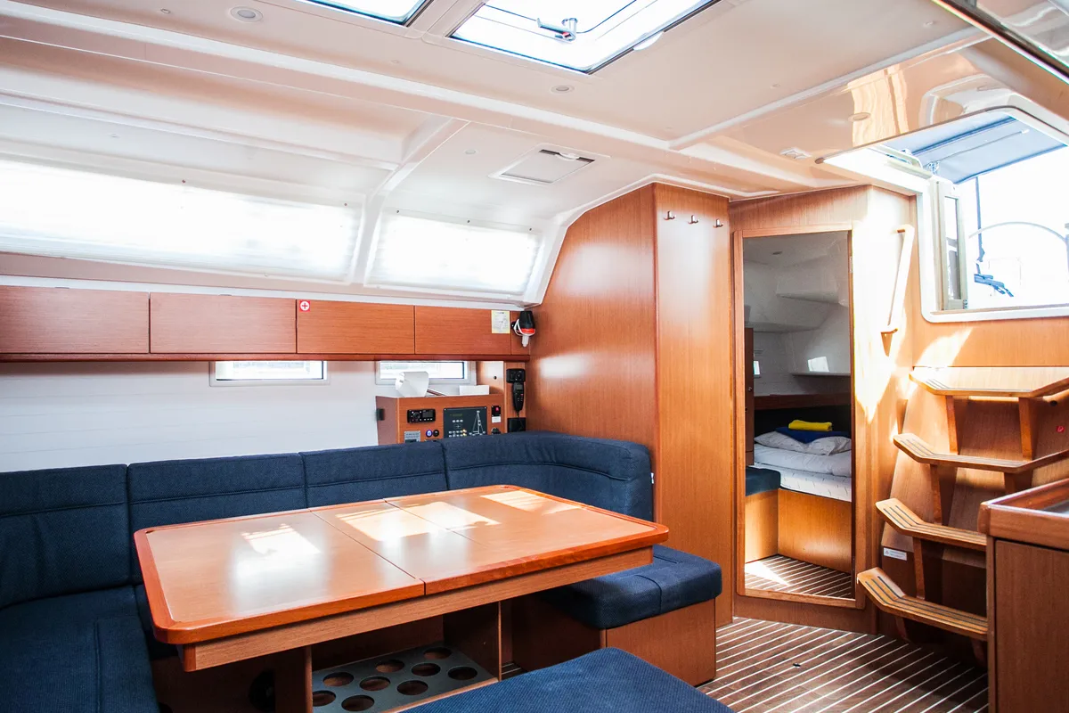 Salon of Lovro, a Bavaria Cruiser 46 sailboat at Split, Croatia