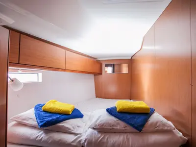 Cabin on Lovro, a Bavaria Cruiser 46 sailboat at Split, Croatia