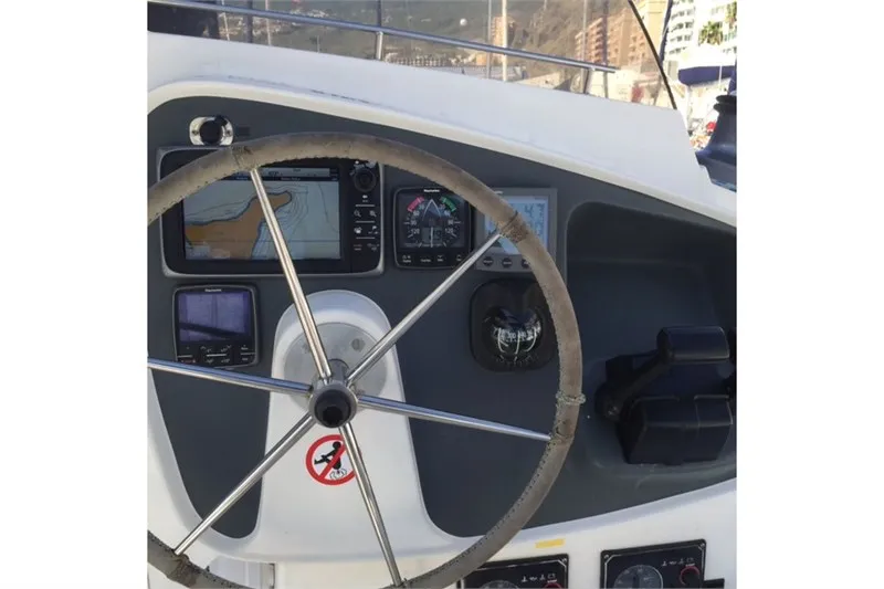 Cockpit of Kupela Cuba, a Fountaine Pajot Lavezzi 40 catamaran at Cienfuegos, Cuba