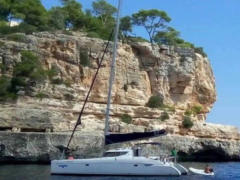 Exterior view of Kupela Cuba, a Fountaine Pajot Lavezzi 40 catamaran at Cienfuegos, Cuba