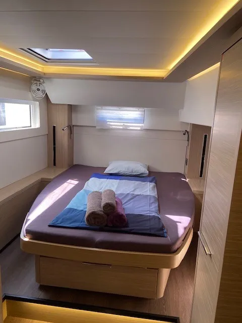 Cabin on Star of the Seas IV, a Lagoon 46 catamaran at Alameda, United States