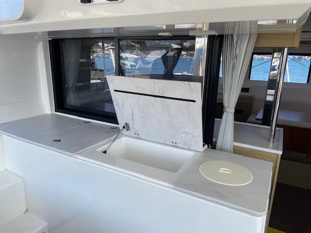 Deck of Star of the Seas IV, a Lagoon 46 catamaran at Alameda, United States