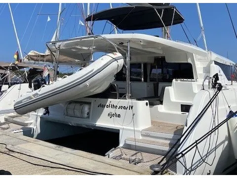 Exterior view of Star of the Seas IV, a Lagoon 46 catamaran at Alameda, United States
