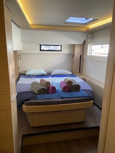 Cabin on Star of the Seas IV, a Lagoon 46 catamaran at Alameda, United States