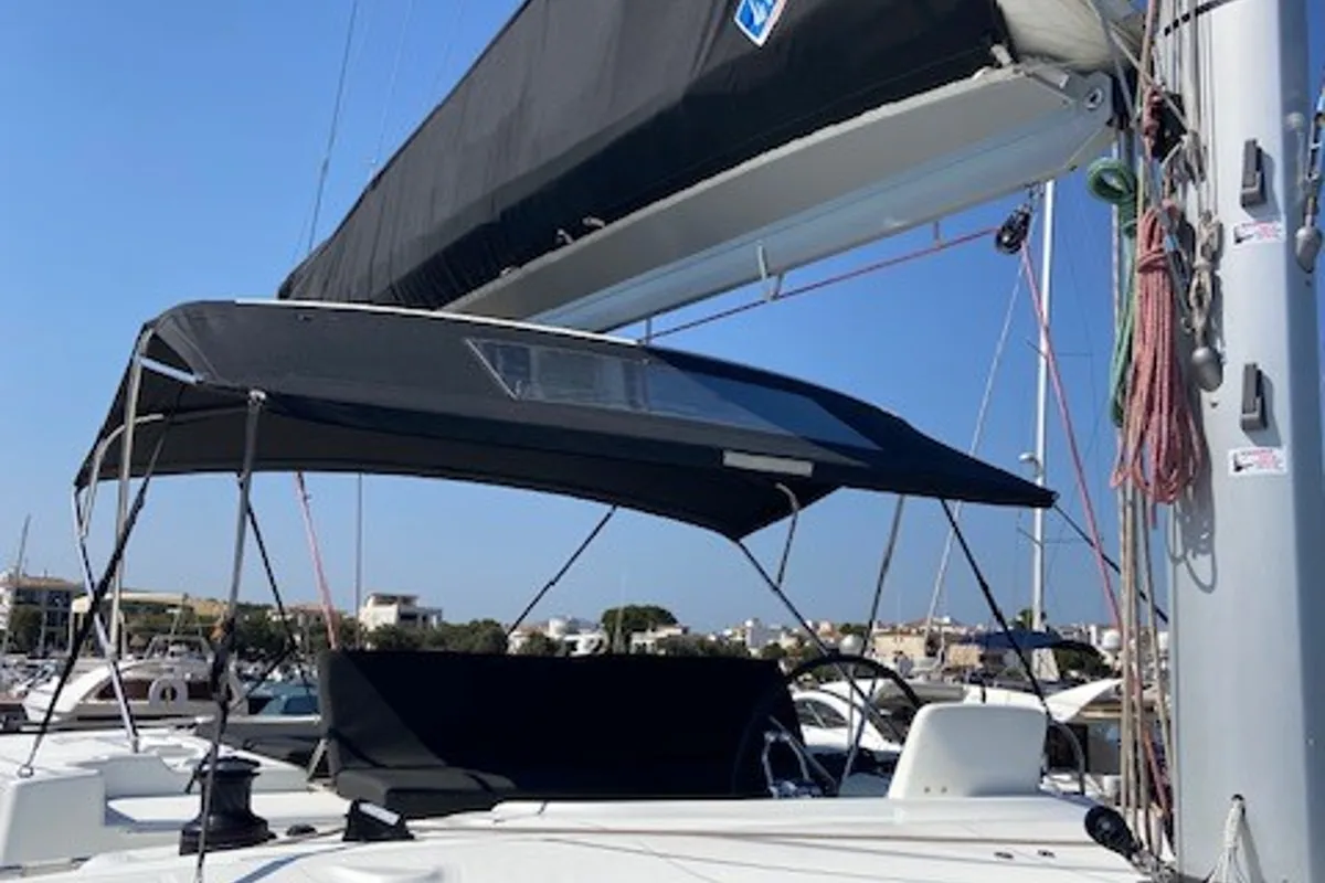 Exterior view of Star of the Seas IV, a Lagoon 46 catamaran at Alameda, United States