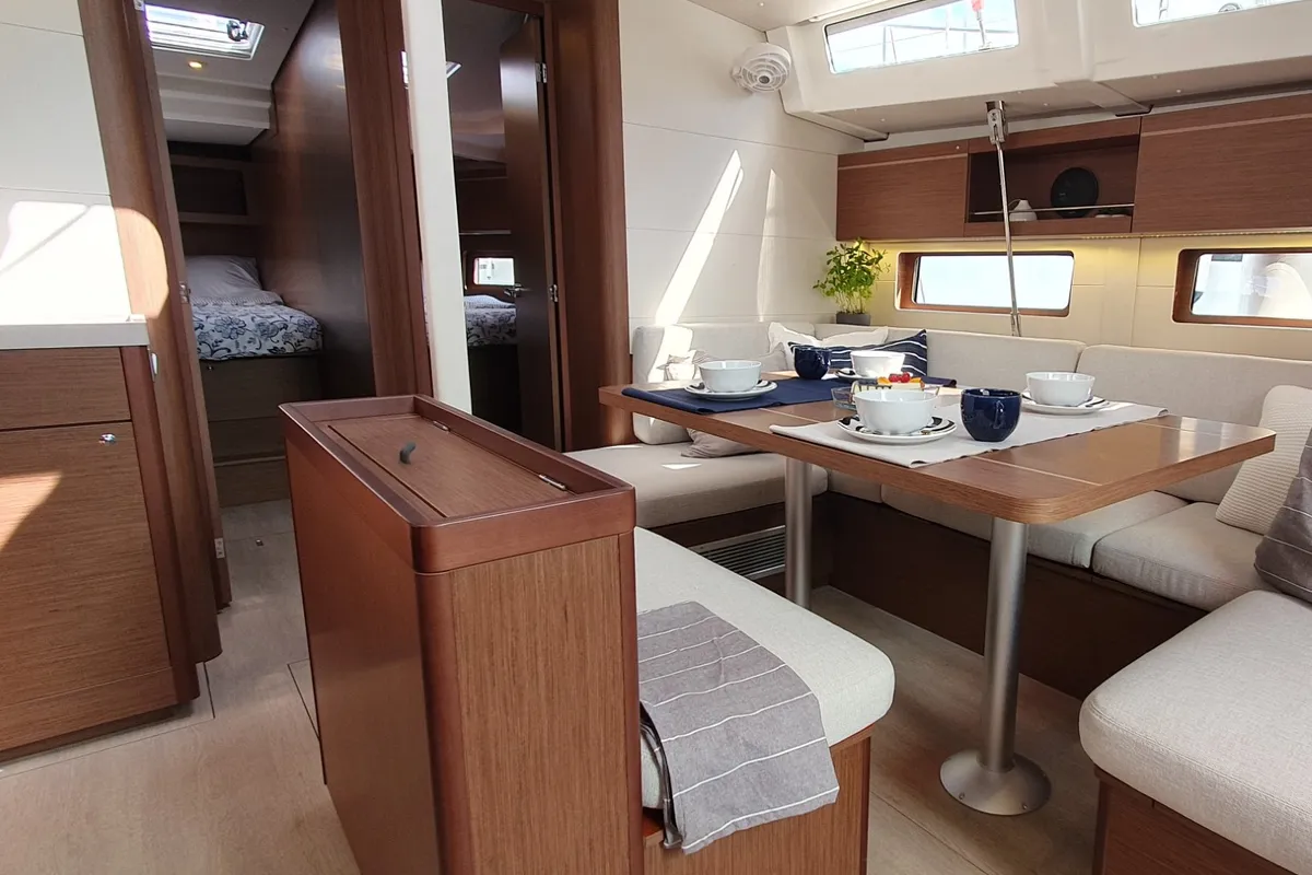 Salon of IVY, a Beneteau Oceanis 46.1 sailboat at Split, Croatia
