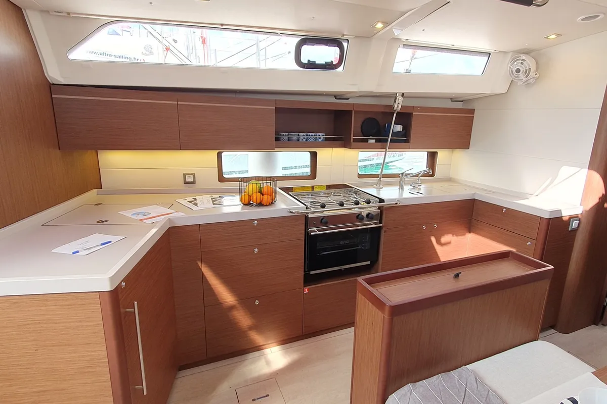 Galley of IVY, a Beneteau Oceanis 46.1 sailboat at Split, Croatia