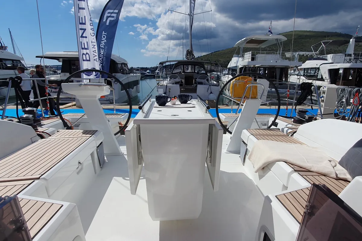 Deck of IVY, a Beneteau Oceanis 46.1 sailboat at Split, Croatia