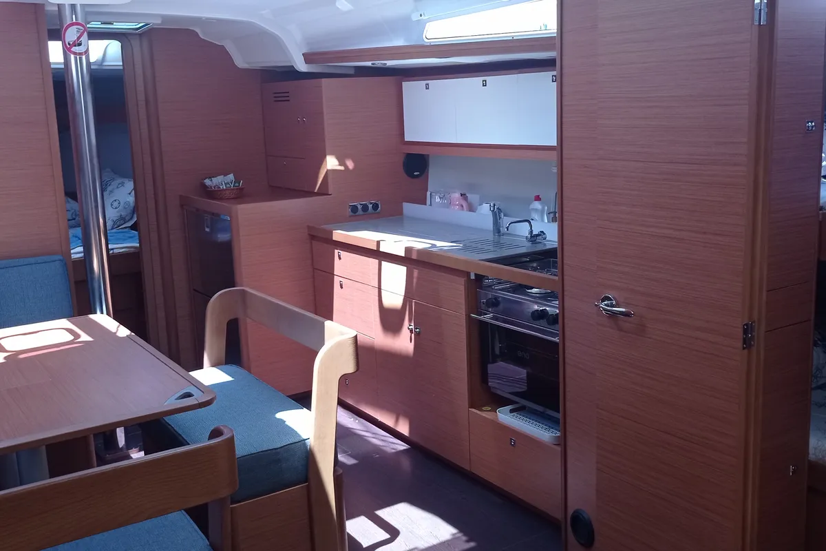 Galley of Esperanza, a Dufour 430 GL sailboat at Marmaris, Turkey