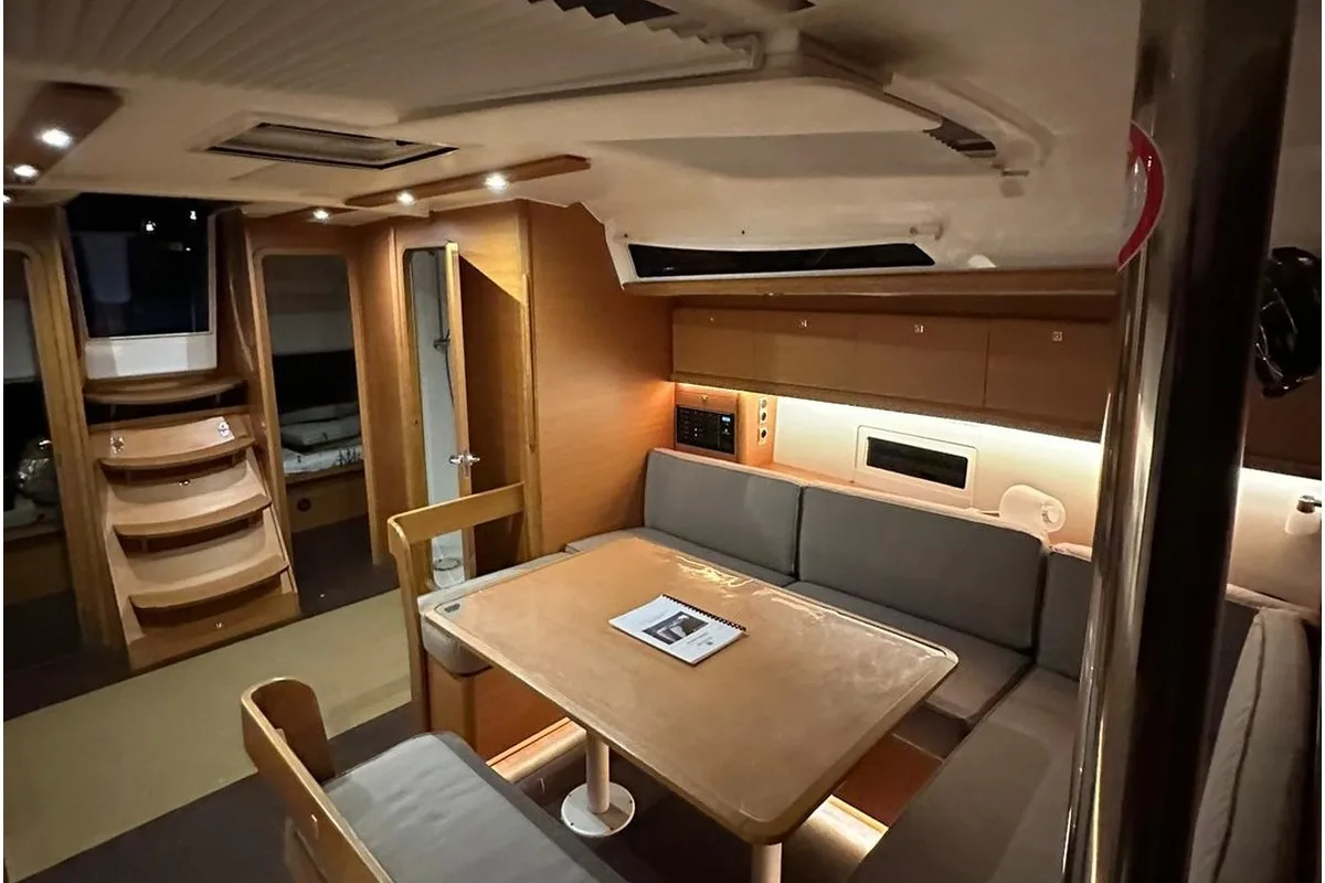 Salon of Esperanza, a Dufour 430 GL sailboat at Marmaris, Turkey