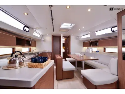 Galley of Beneteau Oceanis 46.1, a sailboat at Tonnarella, Italy