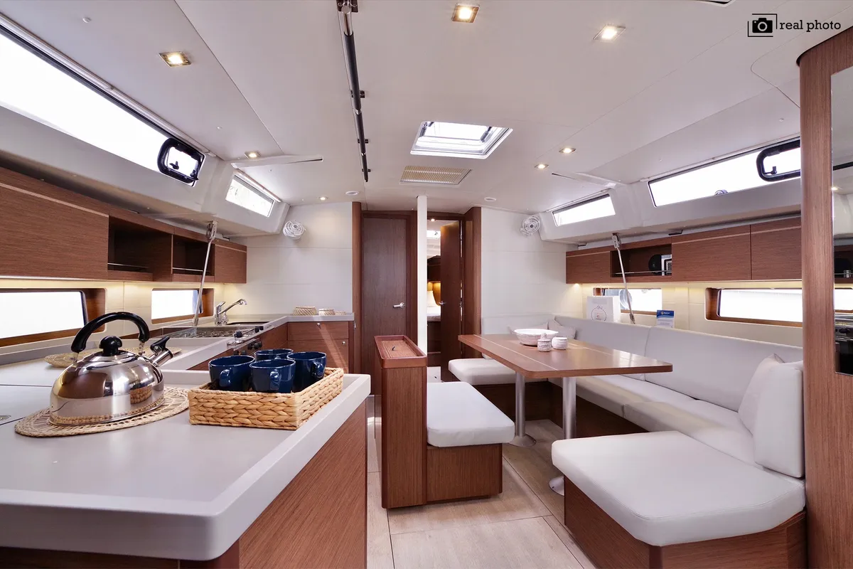Galley of Beneteau Oceanis 46.1, a sailboat at Tonnarella, Italy