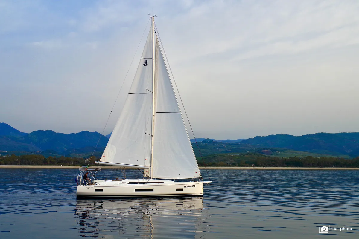 Exterior view of Beneteau Oceanis 46.1, a sailboat at Tonnarella, Italy