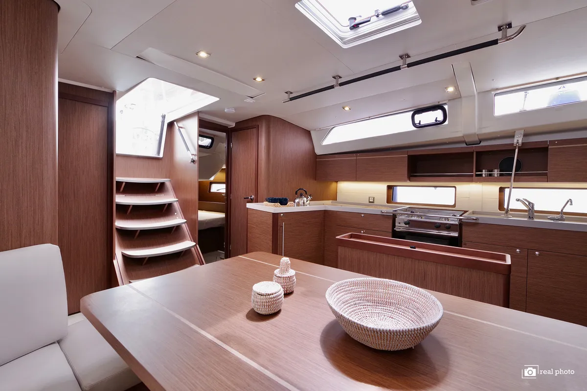 Salon of Beneteau Oceanis 46.1, a sailboat at Tonnarella, Italy