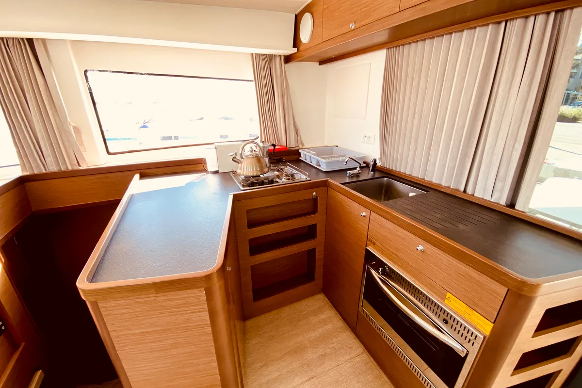 Galley of Maresol (Pax 12) , a Lagoon 42 catamaran at Municipal Unit of Lefkada, Greece