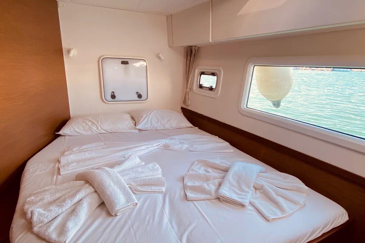 Cabin on Maresol (Pax 12) , a Lagoon 42 catamaran at Municipal Unit of Lefkada, Greece