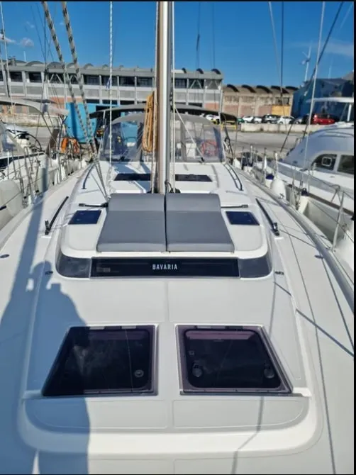 Deck of Bavaria C45, a sailboat at Volos, Greece