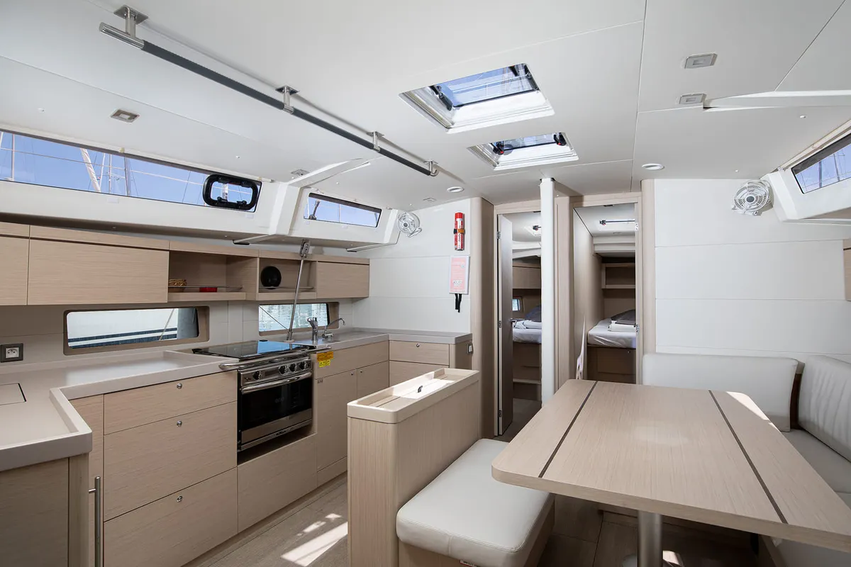 Galley of Contessa di Mare, a Beneteau Oceanis 46.1 sailboat at Općina Medulin, Croatia
