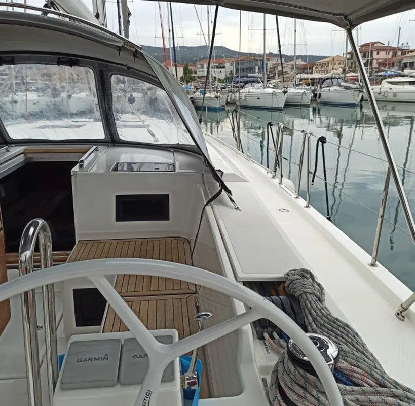 Nutmeg, a Bavaria C45 sailboat at Municipal Unit of Lefkada, Greece
