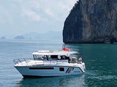 Finnmaster, a Finnmaster Pilot 8 motorboat at Rawai, Thailand