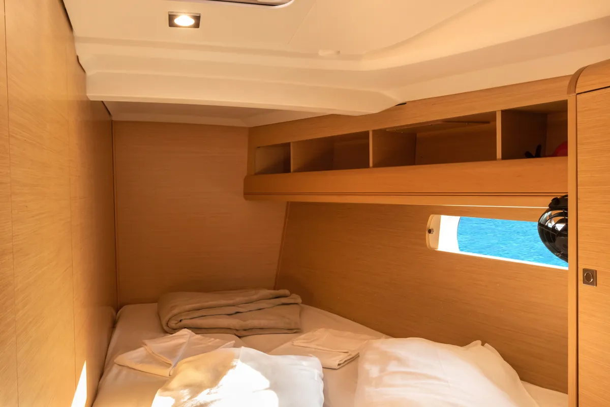 Cabin on Chandra - Standard line, a Jeanneau Sun Odyssey 479 sailboat at Olbia, Italy