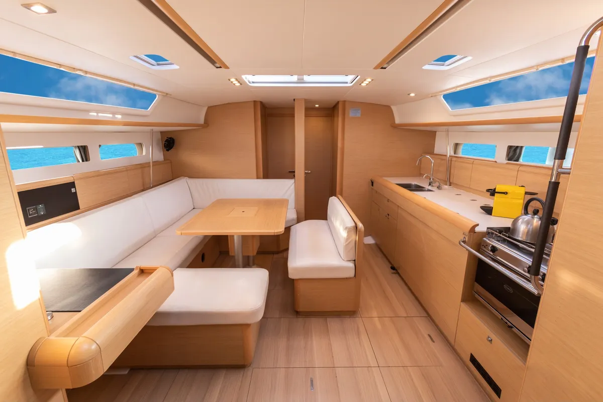 Galley of Chandra - Standard line, a Jeanneau Sun Odyssey 479 sailboat at Olbia, Italy