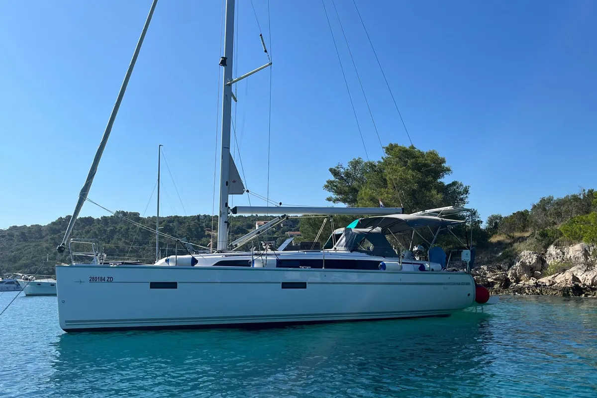 Exterior view of FORTUNATA, a Bavaria Cruiser 37 Style sailboat at Zadar, Croatia