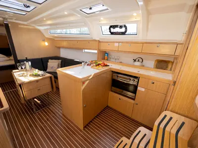 Galley of FORTUNATA, a Bavaria Cruiser 37 Style sailboat at Zadar, Croatia