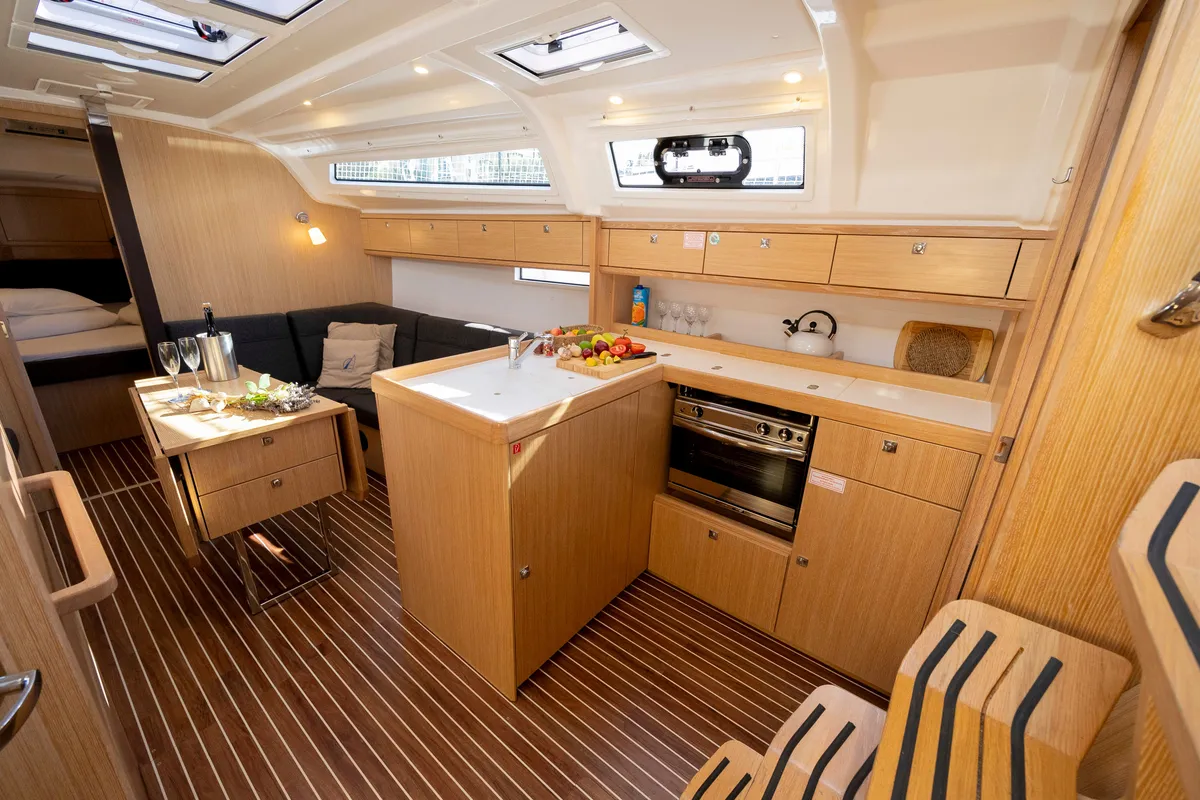 Galley of FORTUNATA, a Bavaria Cruiser 37 Style sailboat at Zadar, Croatia