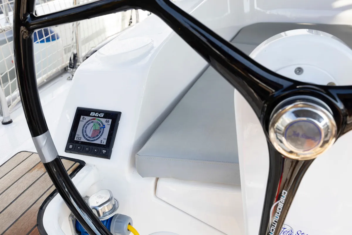 Cockpit of FORTUNATA, a Bavaria Cruiser 37 Style sailboat at Zadar, Croatia