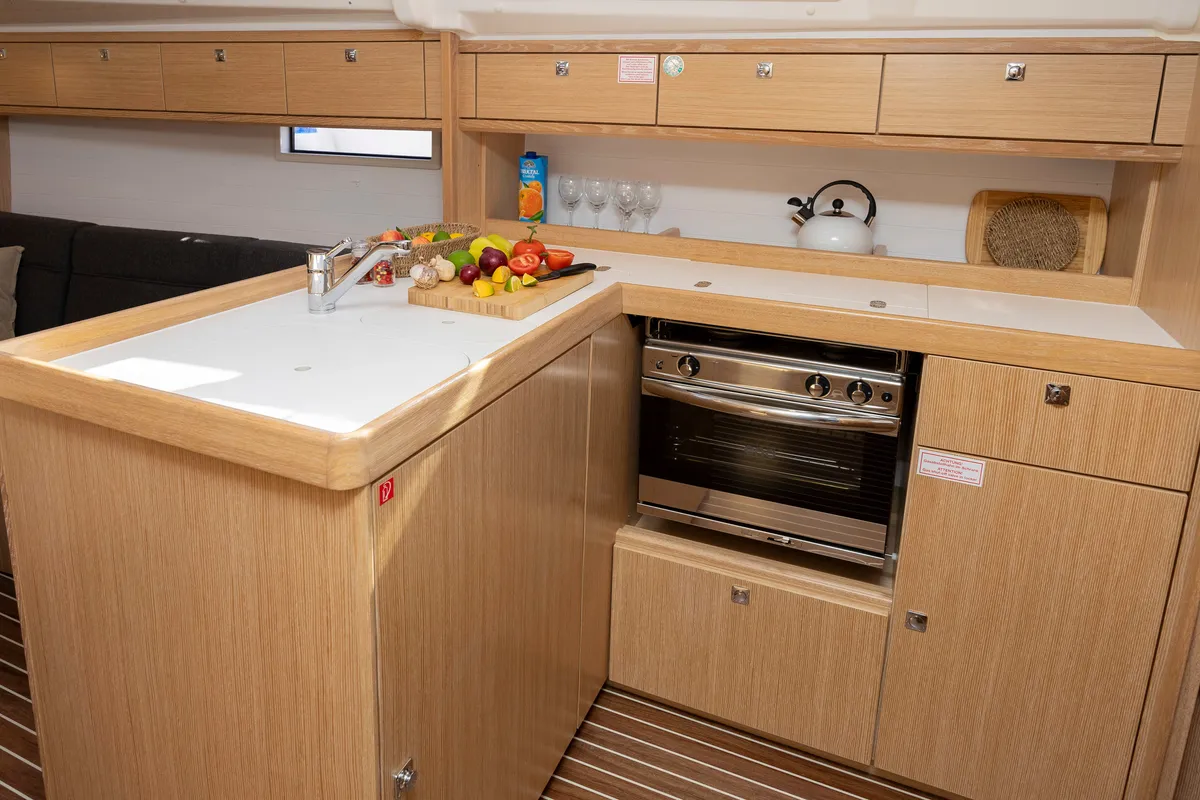 Galley of FORTUNATA, a Bavaria Cruiser 37 Style sailboat at Zadar, Croatia
