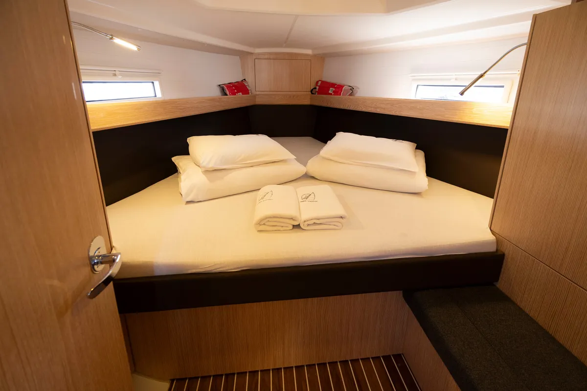 Cabin on FORTUNATA, a Bavaria Cruiser 37 Style sailboat at Zadar, Croatia
