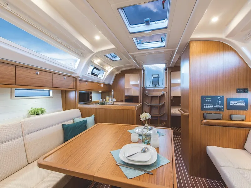 Salon of FORTUNATA, a Bavaria Cruiser 37 Style sailboat at Zadar, Croatia