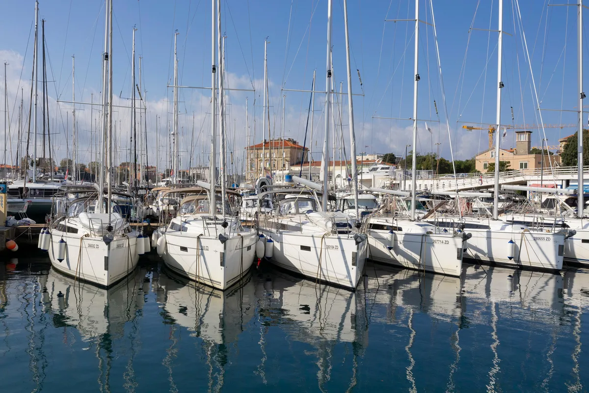 Exterior view of FORTUNATA, a Bavaria Cruiser 37 Style sailboat at Zadar, Croatia
