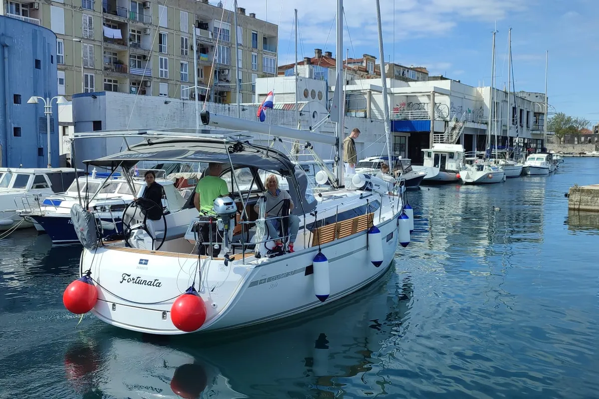 Exterior view of FORTUNATA, a Bavaria Cruiser 37 Style sailboat at Zadar, Croatia