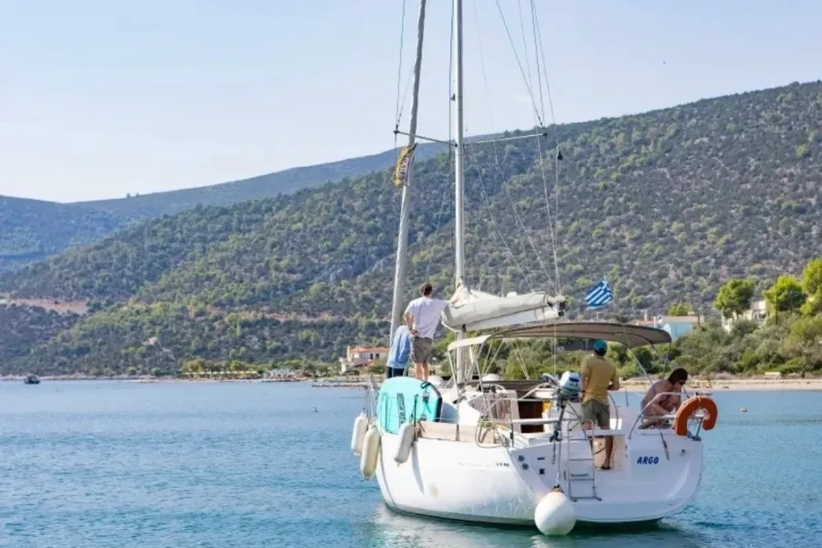 Argo, a Elan 344 Impression sailboat at Preveza, Greece
