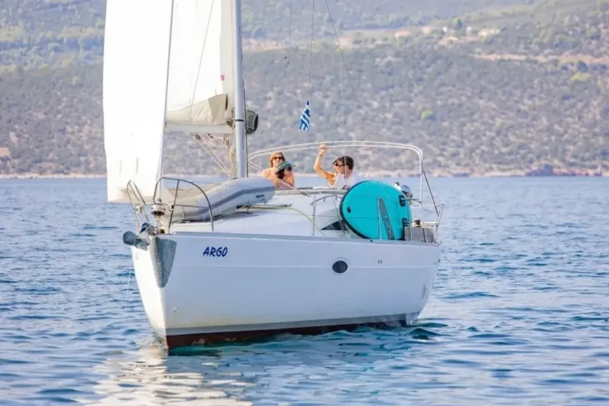 Argo, a Elan 344 Impression sailboat at Preveza, Greece