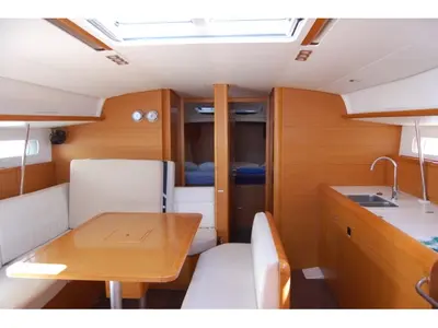 Salon of Jeanneau Sun Odyssey 519, a sailboat at El Rosario, Spain